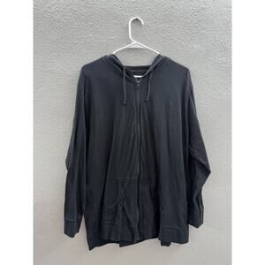 JMS Just My Size Womens Jacket Size 3X Black Zip Up Thin Hooded